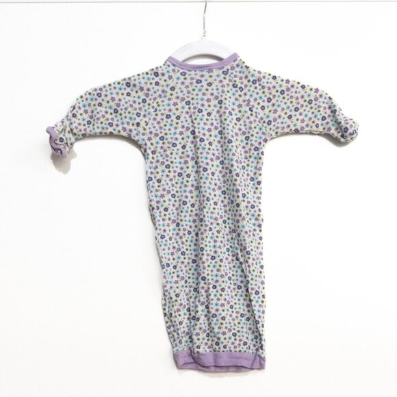 Gerber Girls Purple Floral Cotton Sleeper Overall Dress Snap Long Sleeve 0-6M - Picture 2 of 6